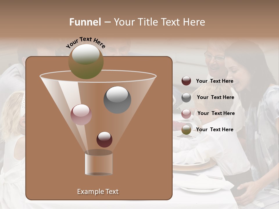 A Group Of People Sitting Around A Table With Food PowerPoint Template