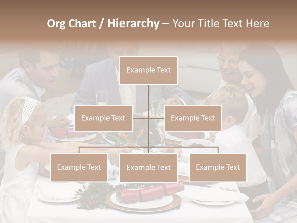 A Group Of People Sitting Around A Table With Food PowerPoint Template