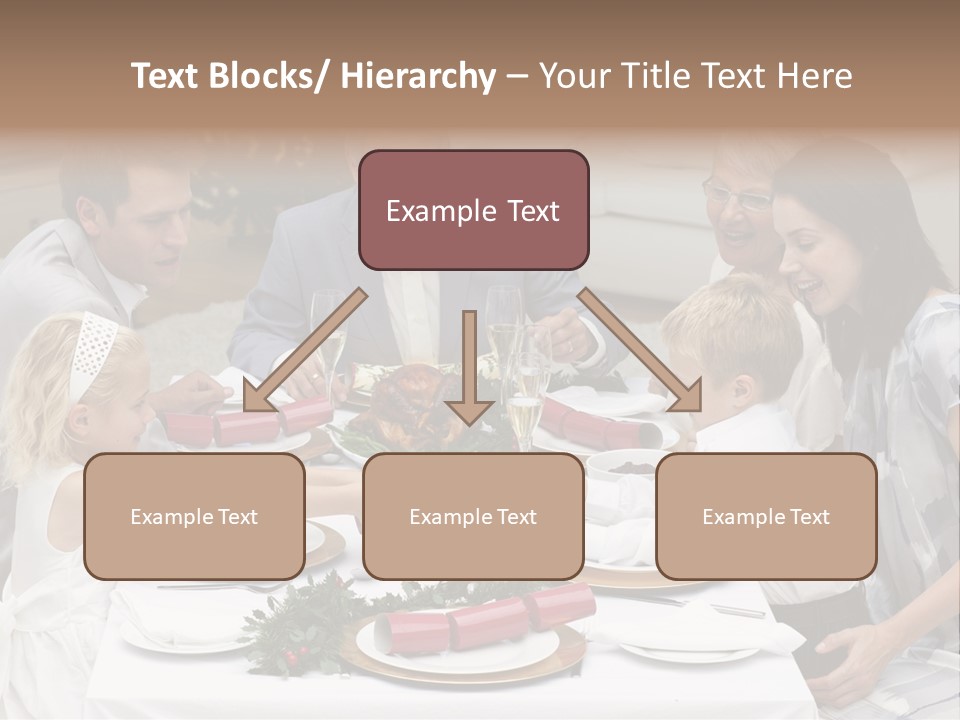 A Group Of People Sitting Around A Table With Food PowerPoint Template