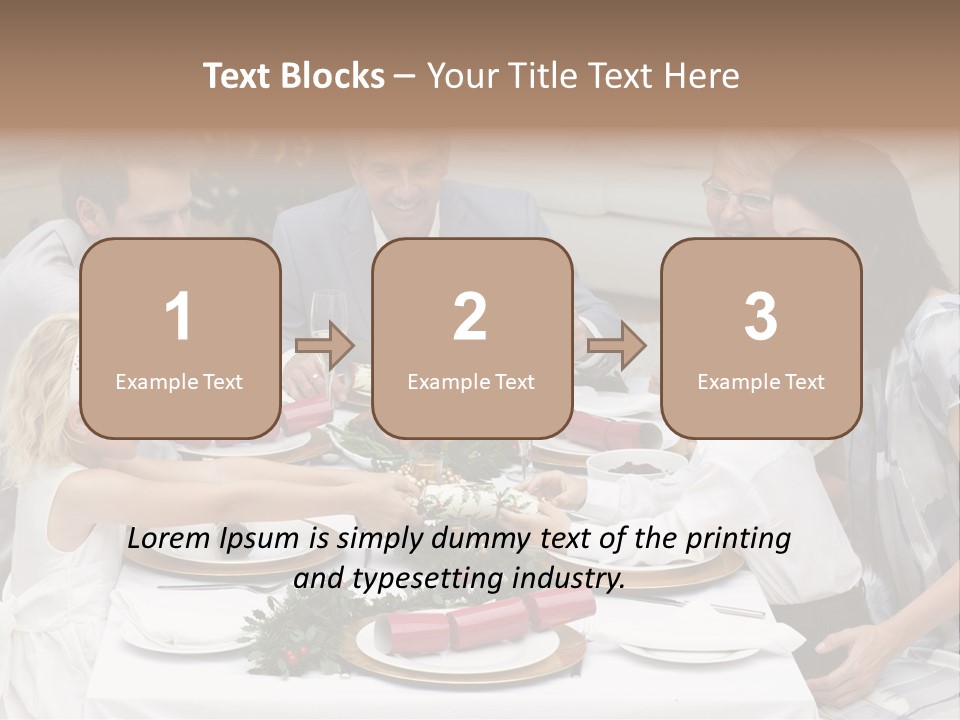 A Group Of People Sitting Around A Table With Food PowerPoint Template