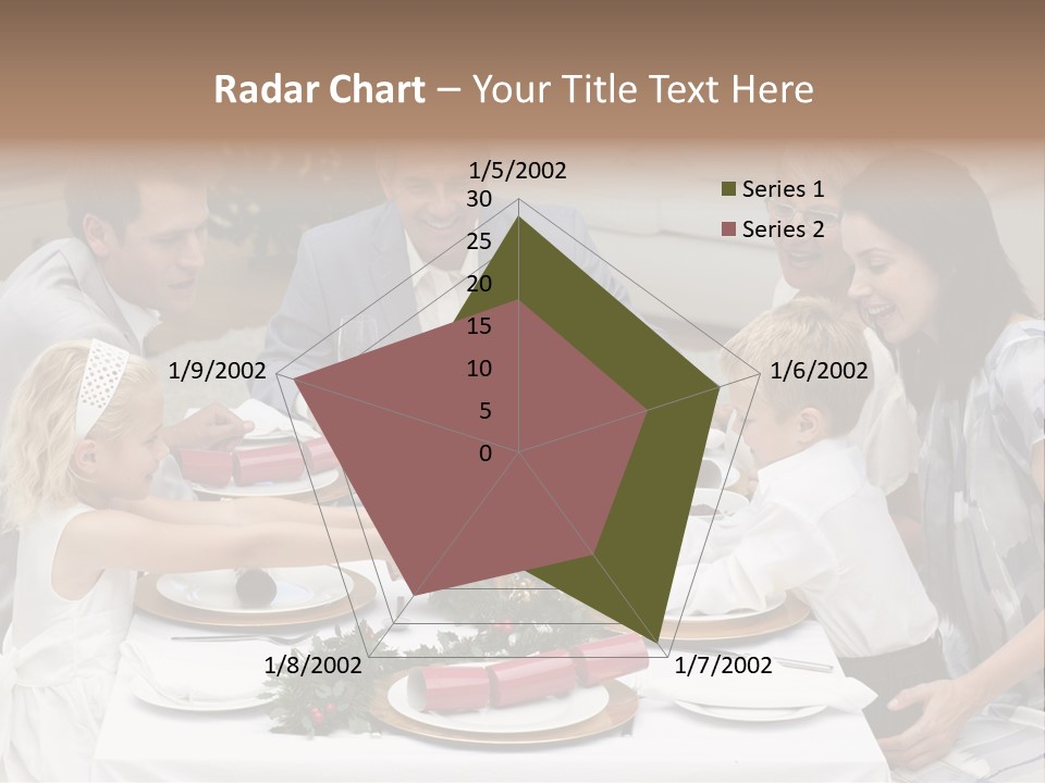 A Group Of People Sitting Around A Table With Food PowerPoint Template