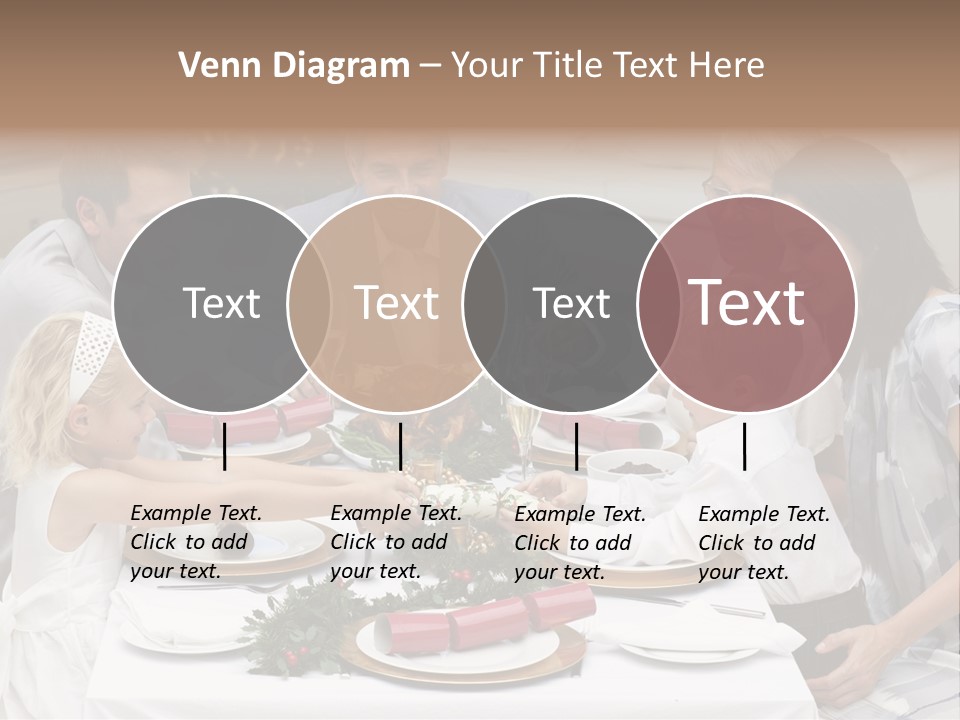 A Group Of People Sitting Around A Table With Food PowerPoint Template