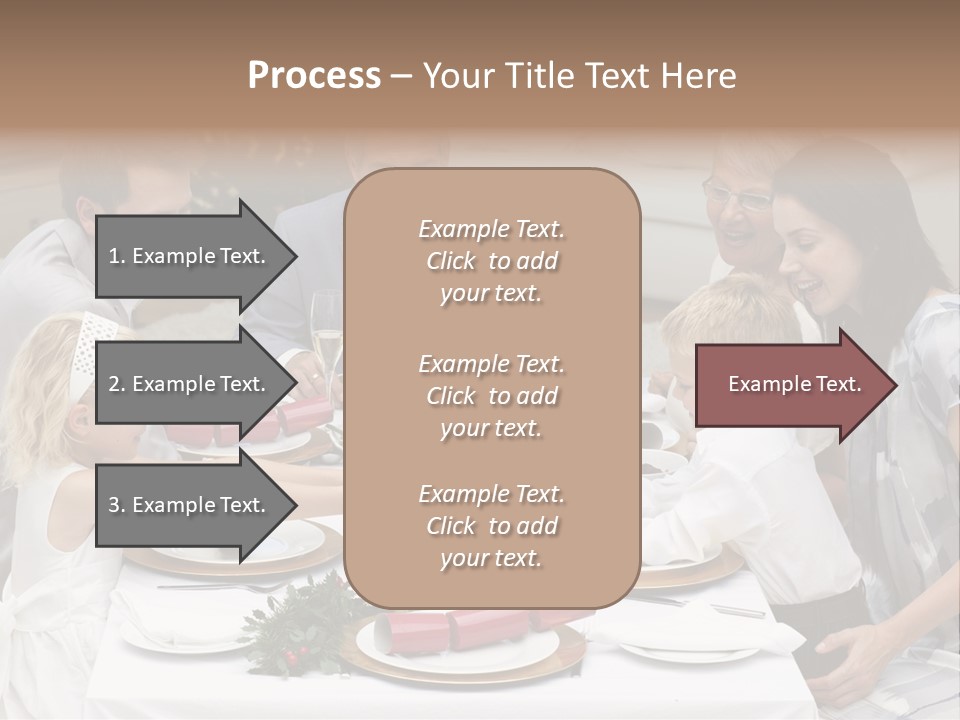 A Group Of People Sitting Around A Table With Food PowerPoint Template
