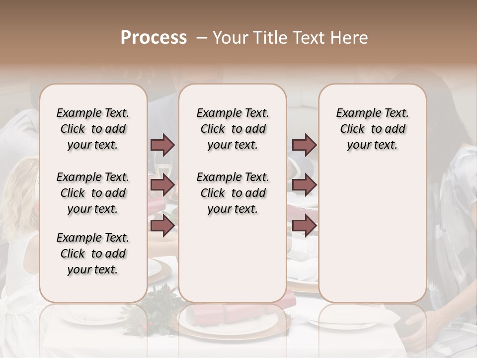 A Group Of People Sitting Around A Table With Food PowerPoint Template