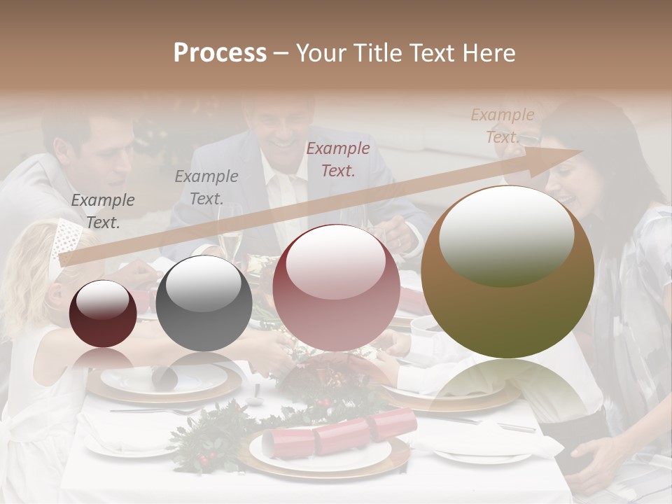 A Group Of People Sitting Around A Table With Food PowerPoint Template