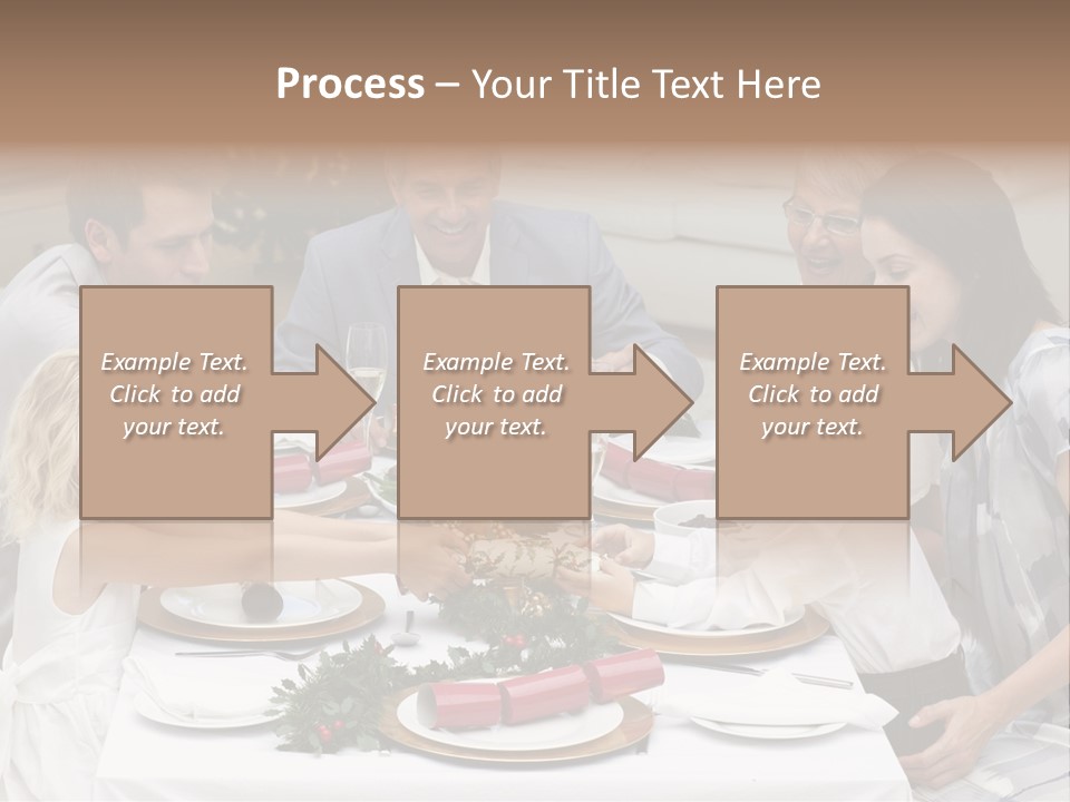 A Group Of People Sitting Around A Table With Food PowerPoint Template