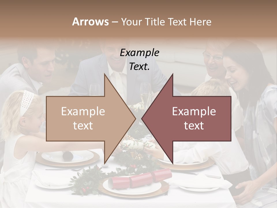 A Group Of People Sitting Around A Table With Food PowerPoint Template