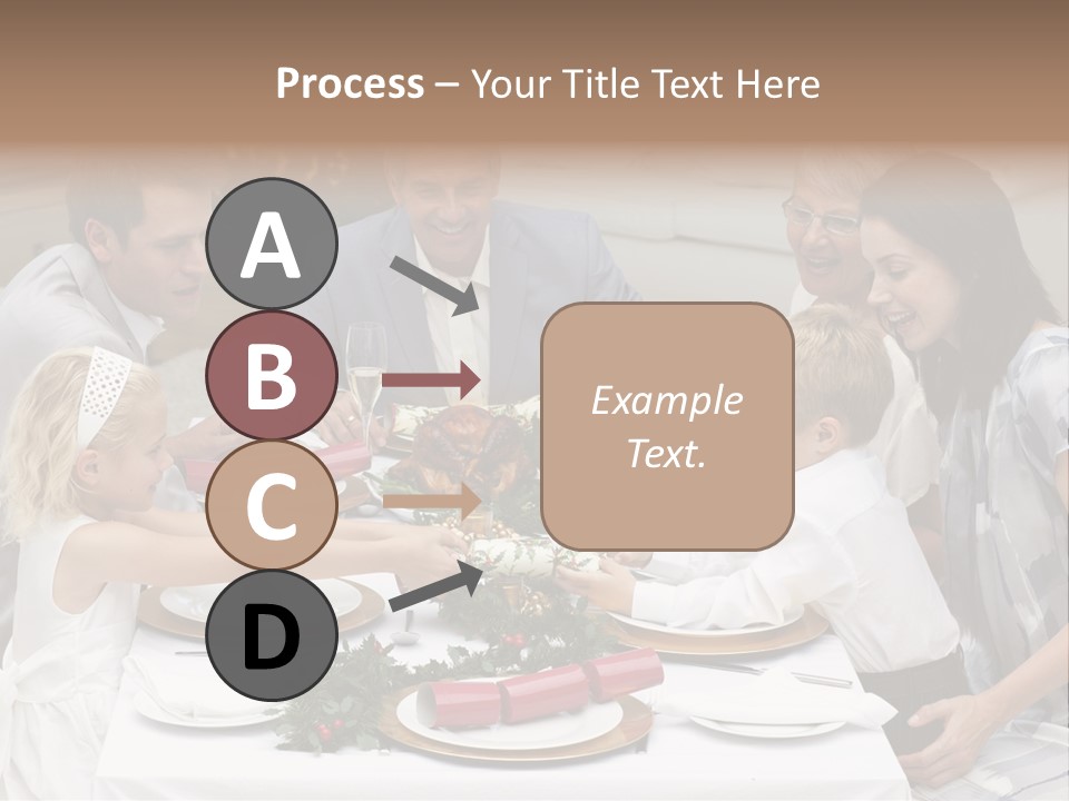 A Group Of People Sitting Around A Table With Food PowerPoint Template