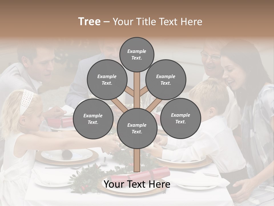 A Group Of People Sitting Around A Table With Food PowerPoint Template
