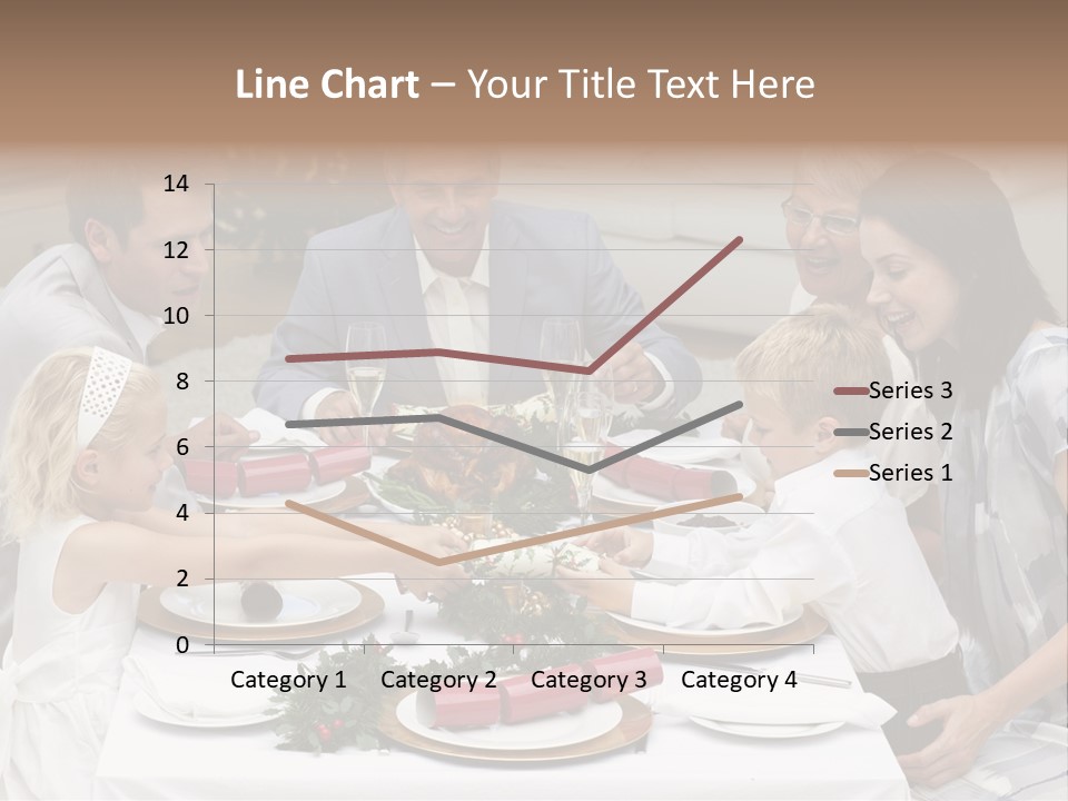 A Group Of People Sitting Around A Table With Food PowerPoint Template