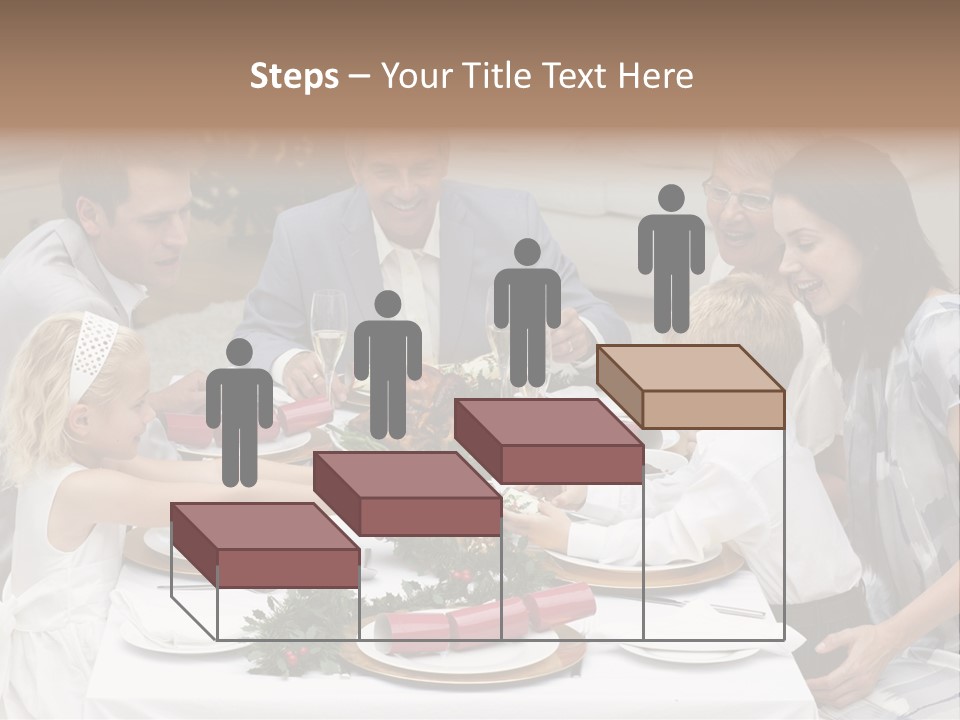 A Group Of People Sitting Around A Table With Food PowerPoint Template