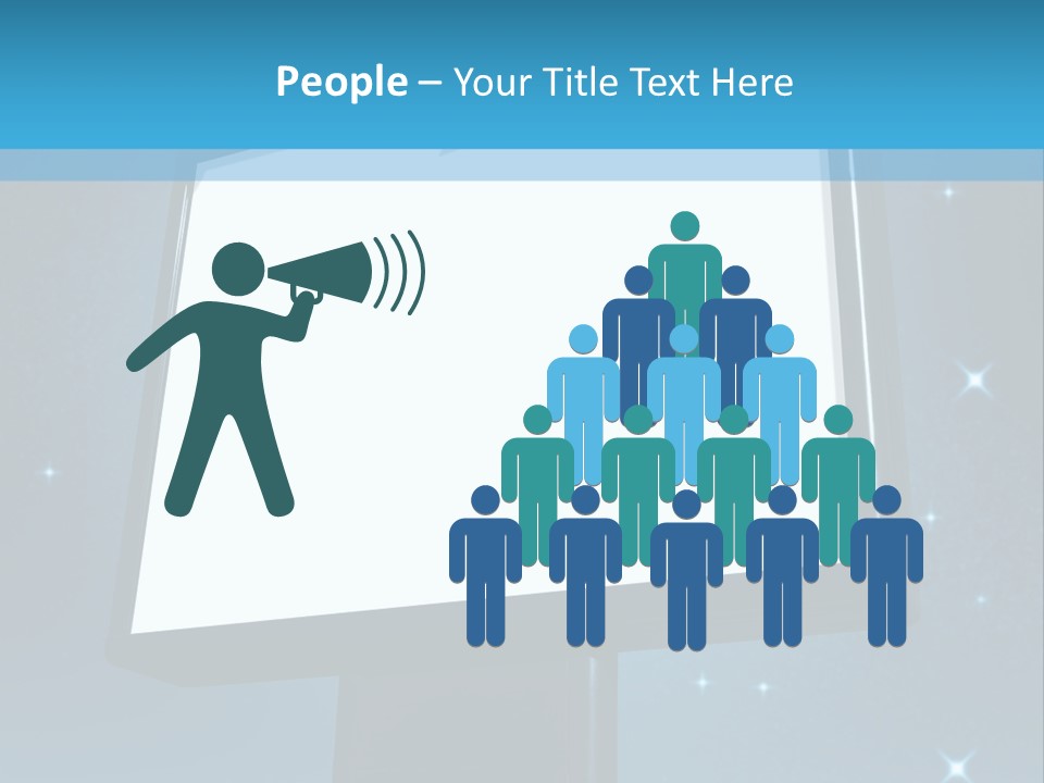 Message Advertisement Blue PowerPoint Template