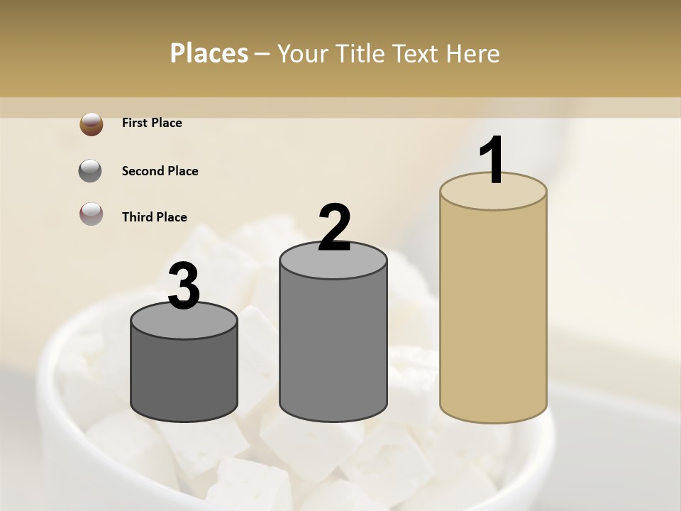 A Bowl Of Marshmallows On A Wooden Table PowerPoint Template