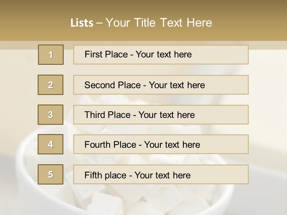A Bowl Of Marshmallows On A Wooden Table PowerPoint Template