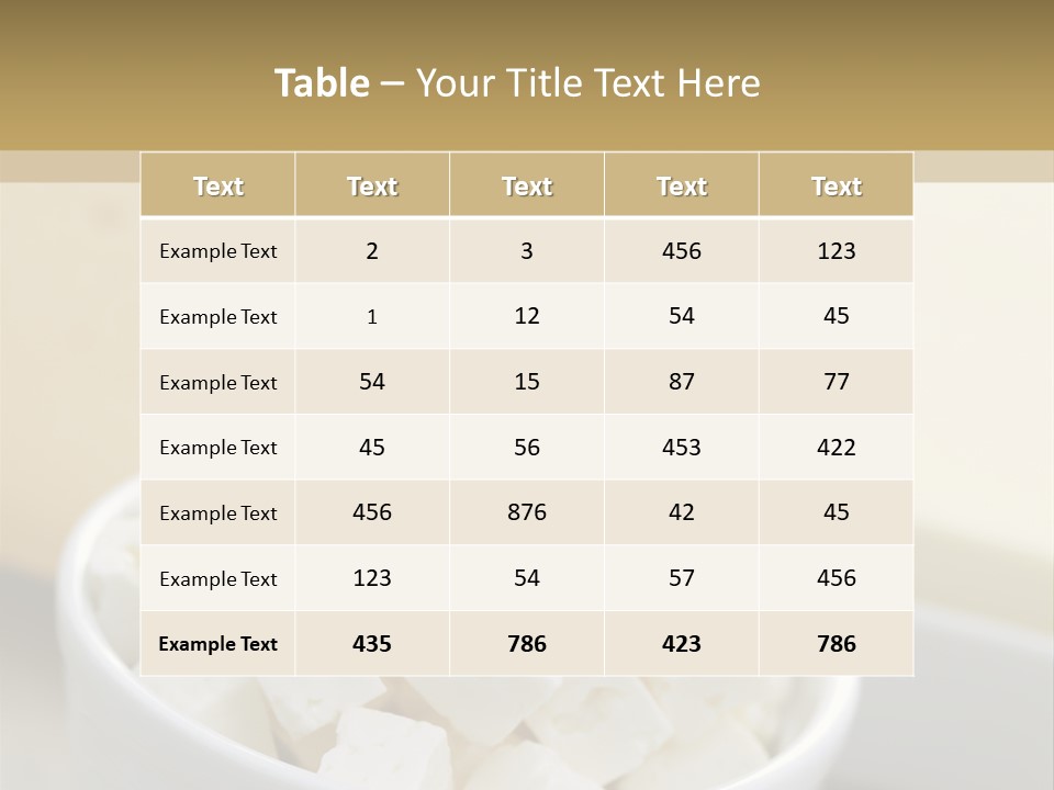 A Bowl Of Marshmallows On A Wooden Table PowerPoint Template