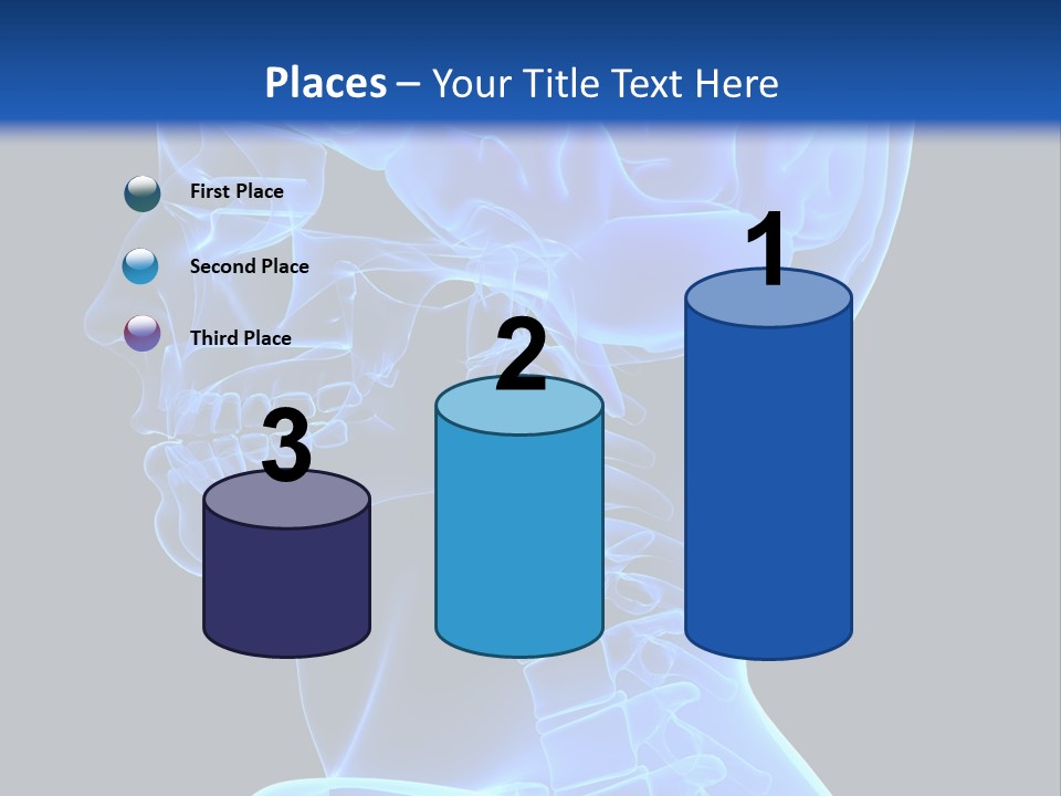 A Skeleton With A Blue Background Is Shown In This Powerpoint Presentation PowerPoint Template
