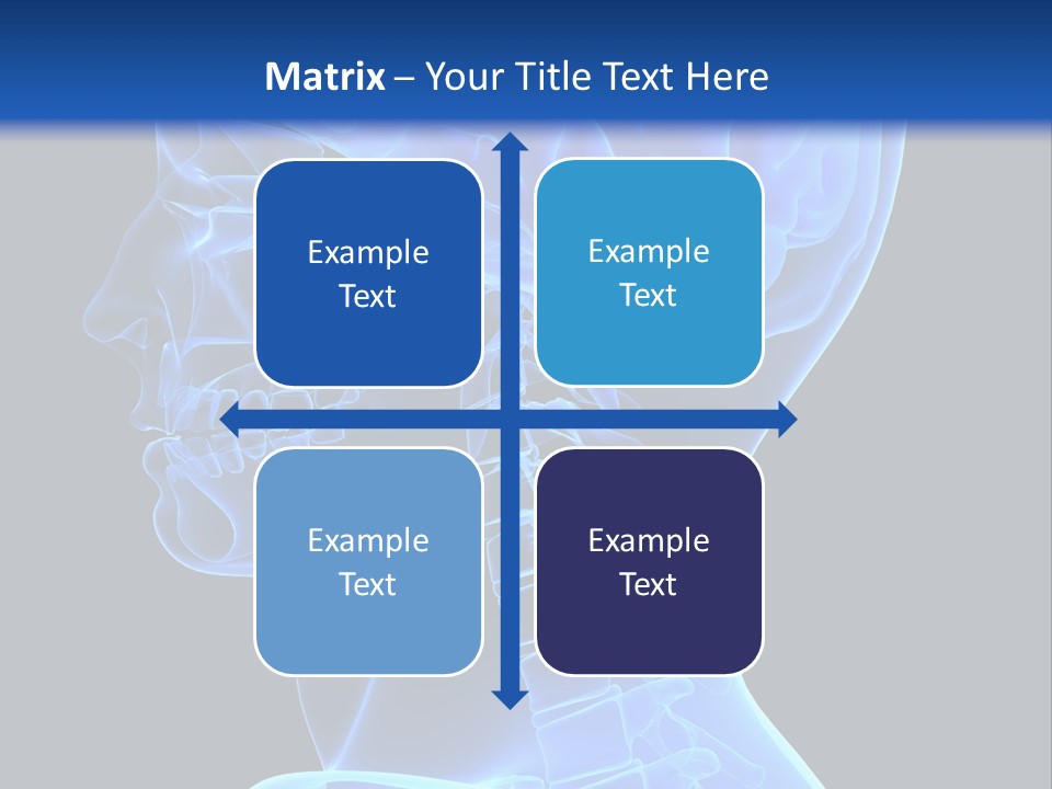 A Skeleton With A Blue Background Is Shown In This Powerpoint Presentation PowerPoint Template