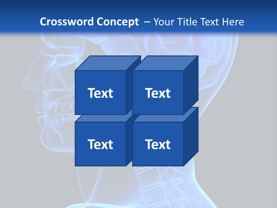 A Skeleton With A Blue Background Is Shown In This Powerpoint Presentation PowerPoint Template