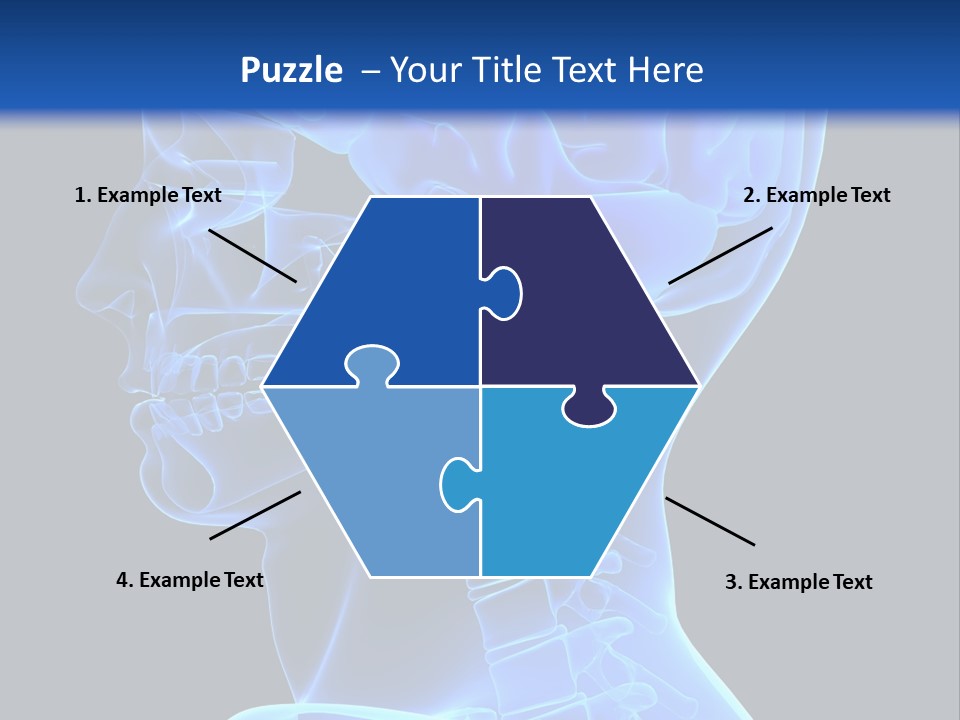A Skeleton With A Blue Background Is Shown In This Powerpoint Presentation PowerPoint Template