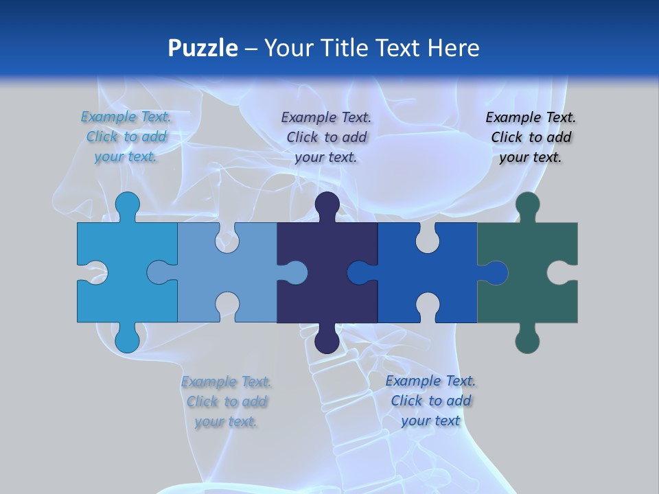 A Skeleton With A Blue Background Is Shown In This Powerpoint Presentation PowerPoint Template