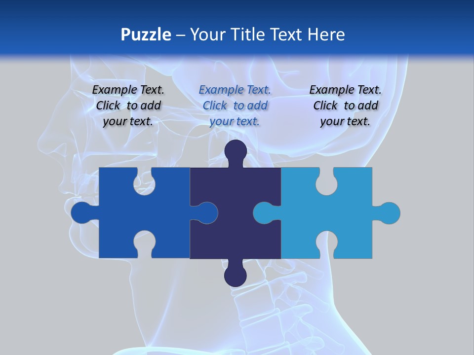 A Skeleton With A Blue Background Is Shown In This Powerpoint Presentation PowerPoint Template