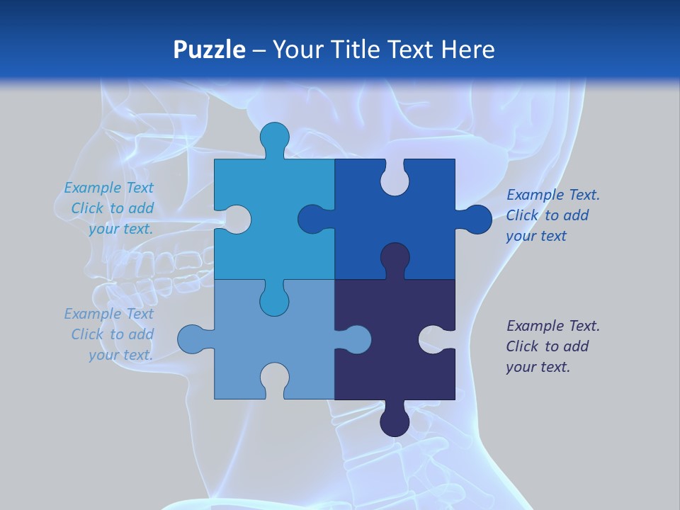 A Skeleton With A Blue Background Is Shown In This Powerpoint Presentation PowerPoint Template