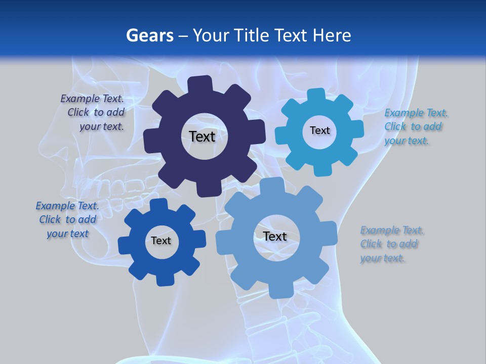 A Skeleton With A Blue Background Is Shown In This Powerpoint Presentation PowerPoint Template