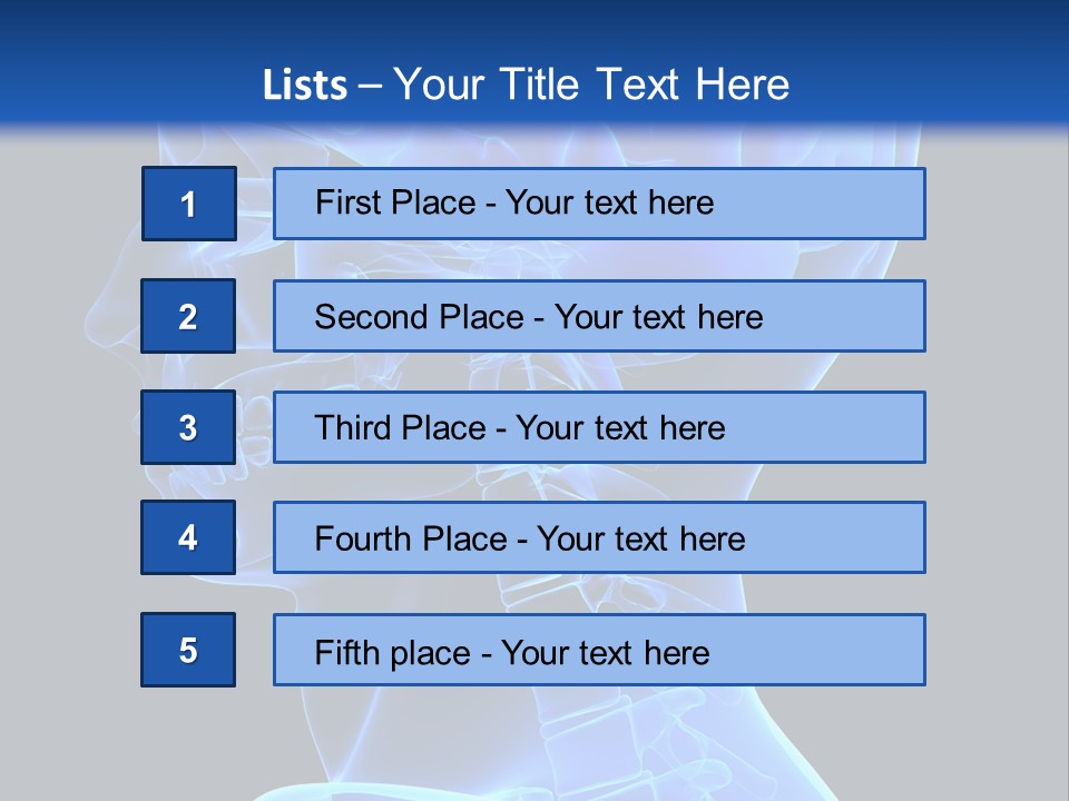 A Skeleton With A Blue Background Is Shown In This Powerpoint Presentation PowerPoint Template