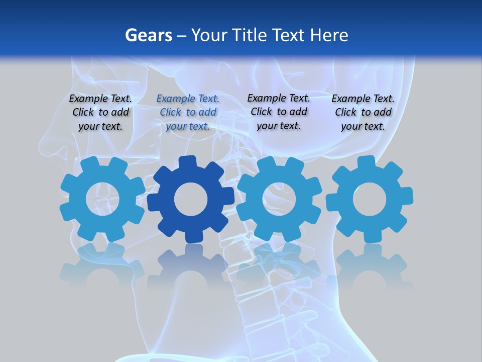 A Skeleton With A Blue Background Is Shown In This Powerpoint Presentation PowerPoint Template