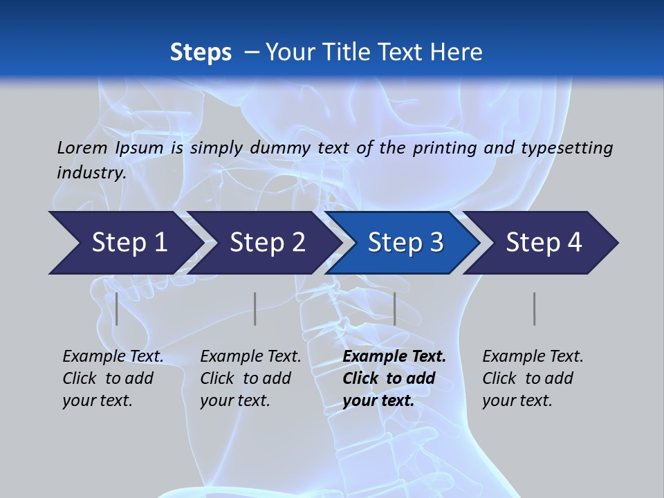 A Skeleton With A Blue Background Is Shown In This Powerpoint Presentation PowerPoint Template