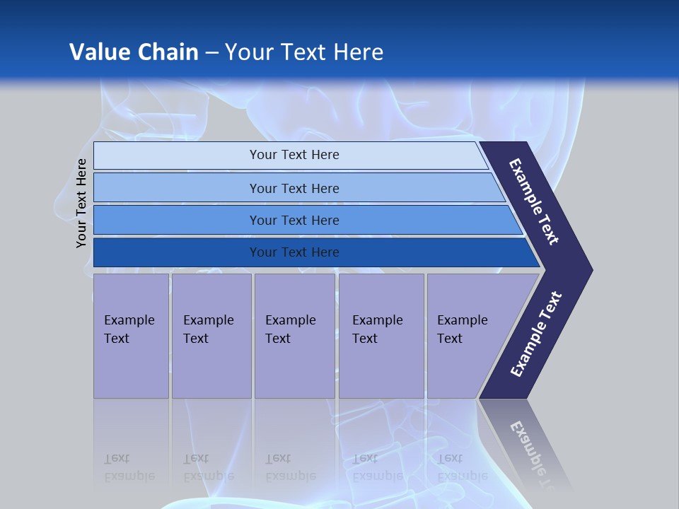 A Skeleton With A Blue Background Is Shown In This Powerpoint Presentation PowerPoint Template