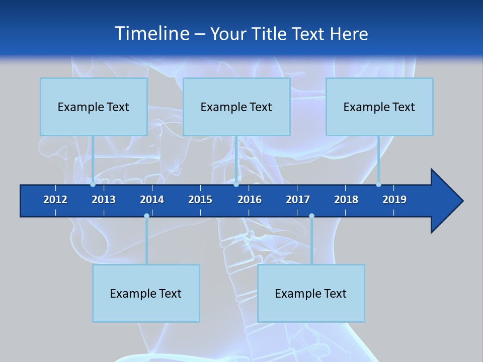 A Skeleton With A Blue Background Is Shown In This Powerpoint Presentation PowerPoint Template