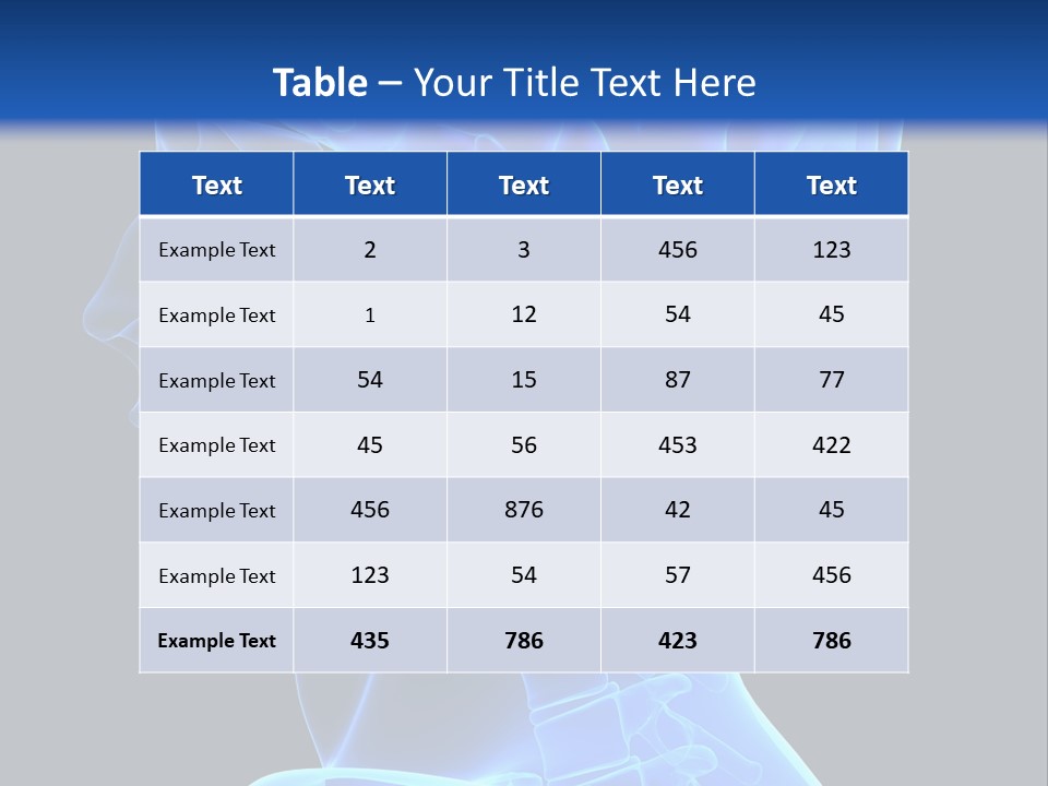 A Skeleton With A Blue Background Is Shown In This Powerpoint Presentation PowerPoint Template