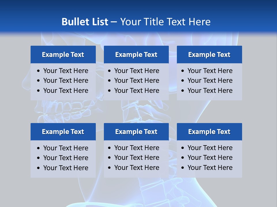 A Skeleton With A Blue Background Is Shown In This Powerpoint Presentation PowerPoint Template