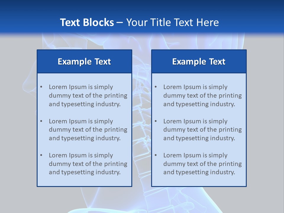 A Skeleton With A Blue Background Is Shown In This Powerpoint Presentation PowerPoint Template