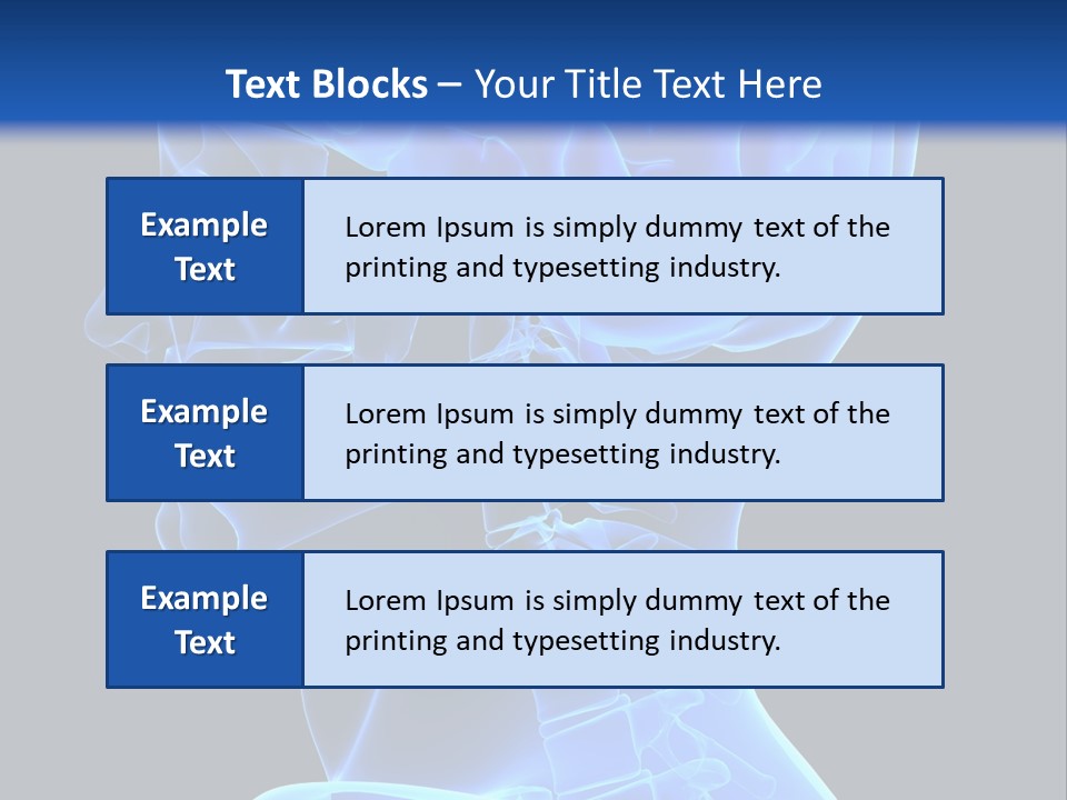 A Skeleton With A Blue Background Is Shown In This Powerpoint Presentation PowerPoint Template