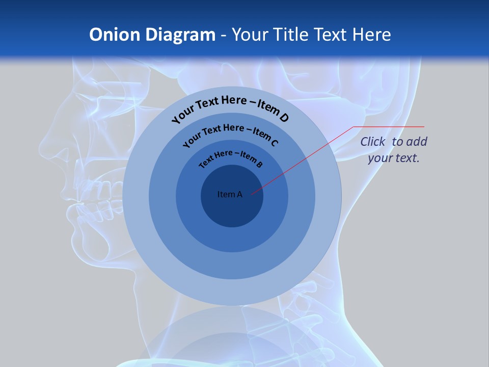 A Skeleton With A Blue Background Is Shown In This Powerpoint Presentation PowerPoint Template