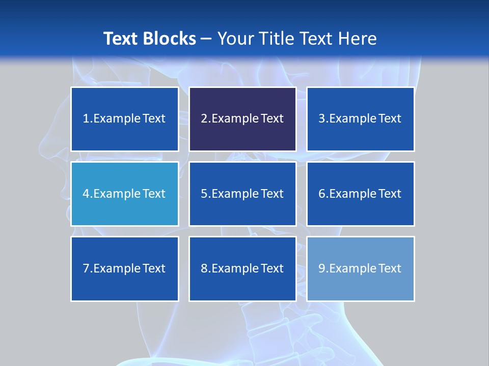 A Skeleton With A Blue Background Is Shown In This Powerpoint Presentation PowerPoint Template