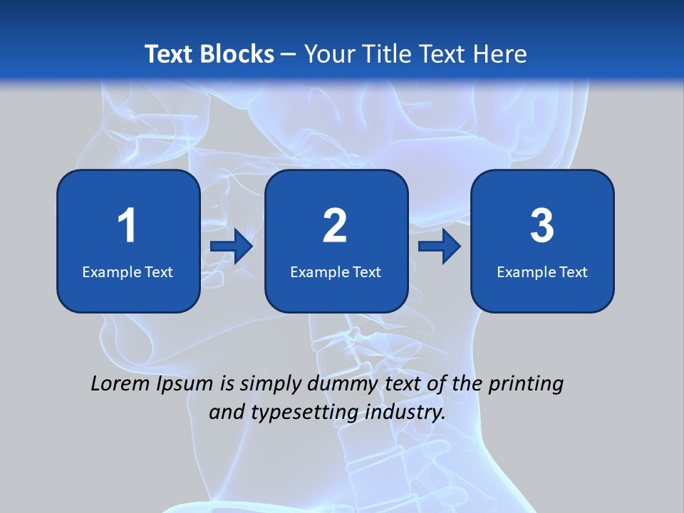 A Skeleton With A Blue Background Is Shown In This Powerpoint Presentation PowerPoint Template