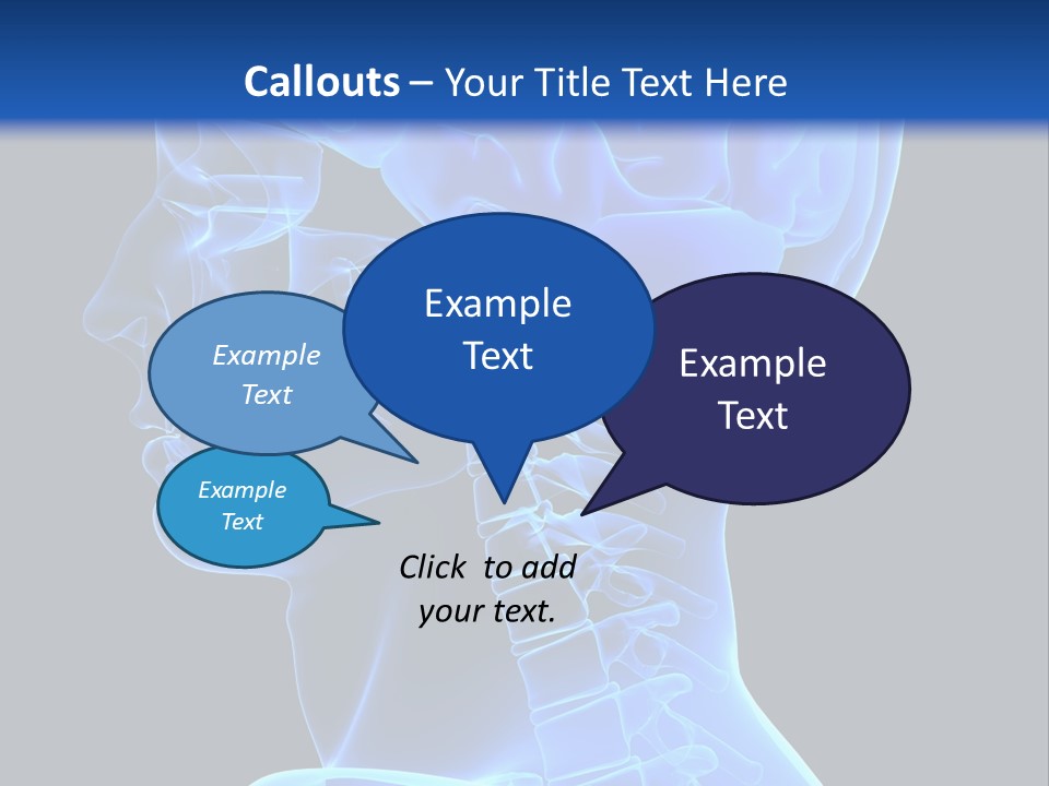 A Skeleton With A Blue Background Is Shown In This Powerpoint Presentation PowerPoint Template
