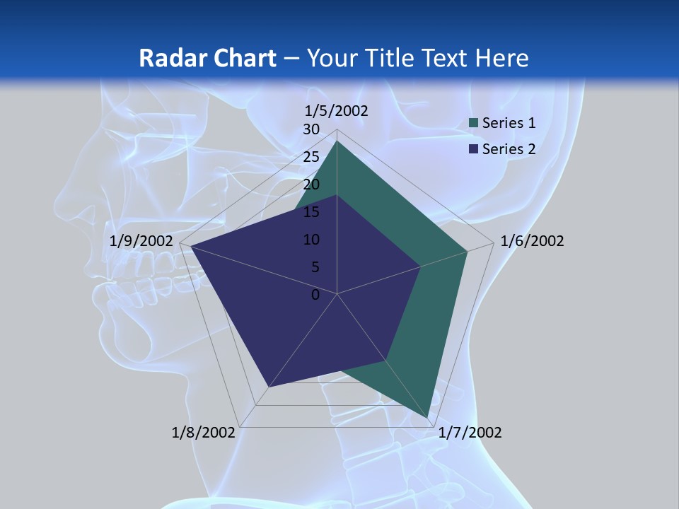 A Skeleton With A Blue Background Is Shown In This Powerpoint Presentation PowerPoint Template
