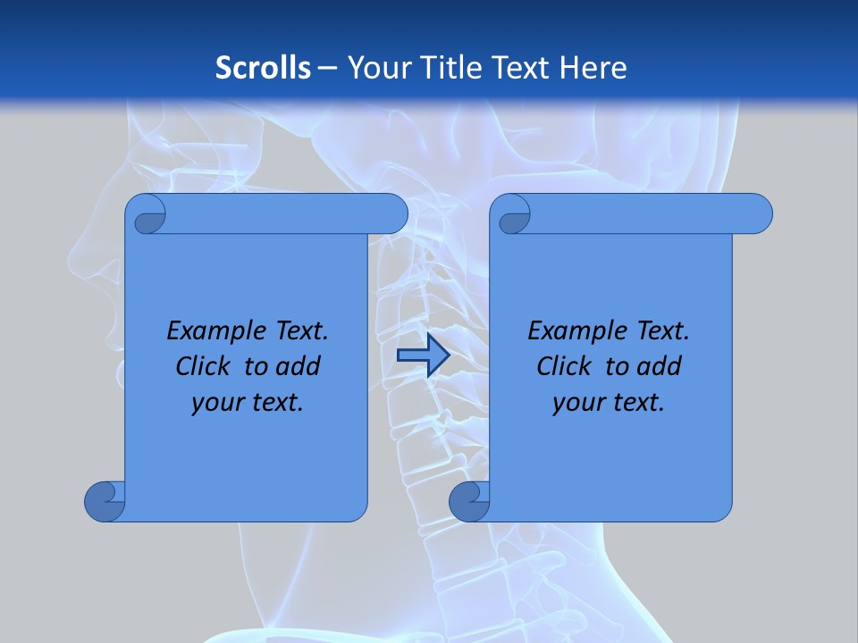 A Skeleton With A Blue Background Is Shown In This Powerpoint Presentation PowerPoint Template