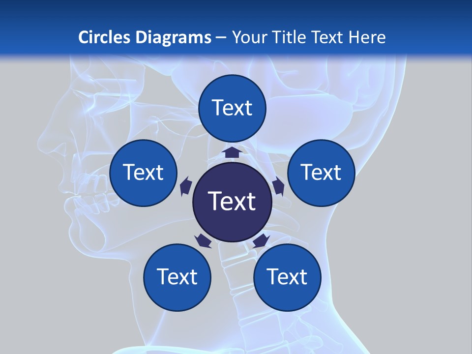A Skeleton With A Blue Background Is Shown In This Powerpoint Presentation PowerPoint Template