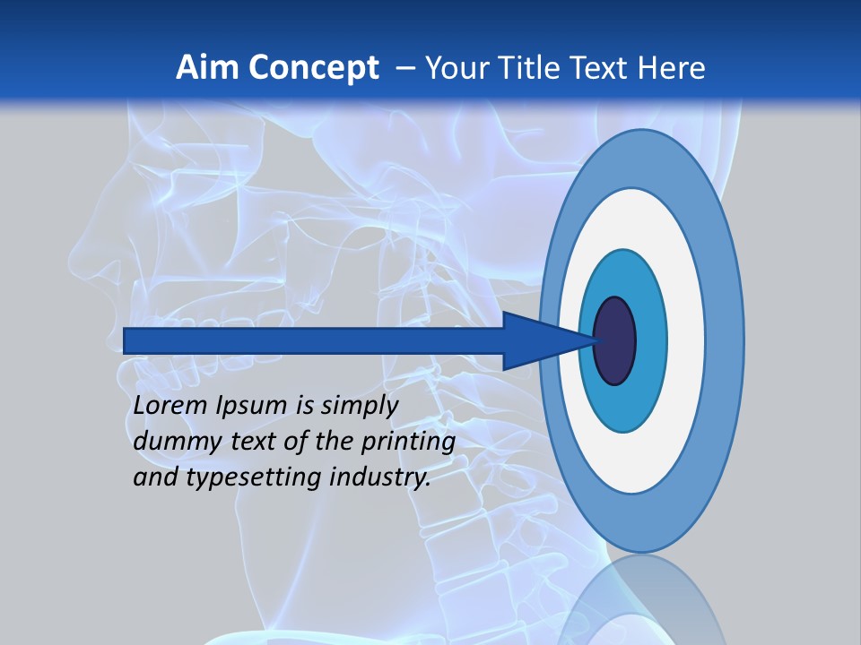 A Skeleton With A Blue Background Is Shown In This Powerpoint Presentation PowerPoint Template