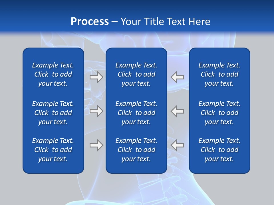 A Skeleton With A Blue Background Is Shown In This Powerpoint Presentation PowerPoint Template