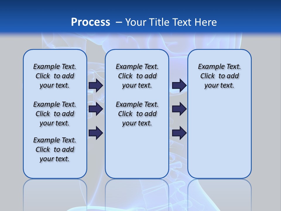 A Skeleton With A Blue Background Is Shown In This Powerpoint Presentation PowerPoint Template
