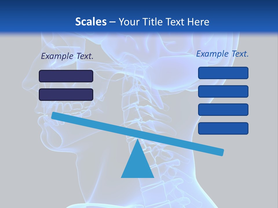 A Skeleton With A Blue Background Is Shown In This Powerpoint Presentation PowerPoint Template