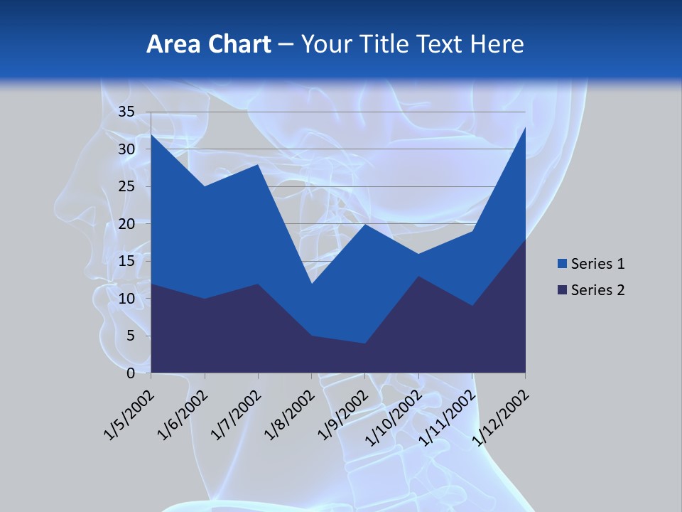 A Skeleton With A Blue Background Is Shown In This Powerpoint Presentation PowerPoint Template