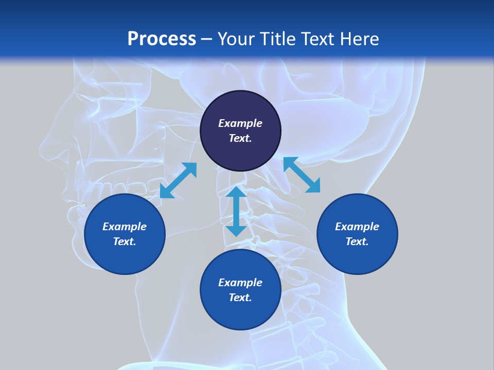 A Skeleton With A Blue Background Is Shown In This Powerpoint Presentation PowerPoint Template