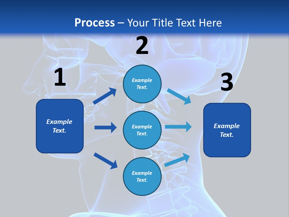 A Skeleton With A Blue Background Is Shown In This Powerpoint Presentation PowerPoint Template